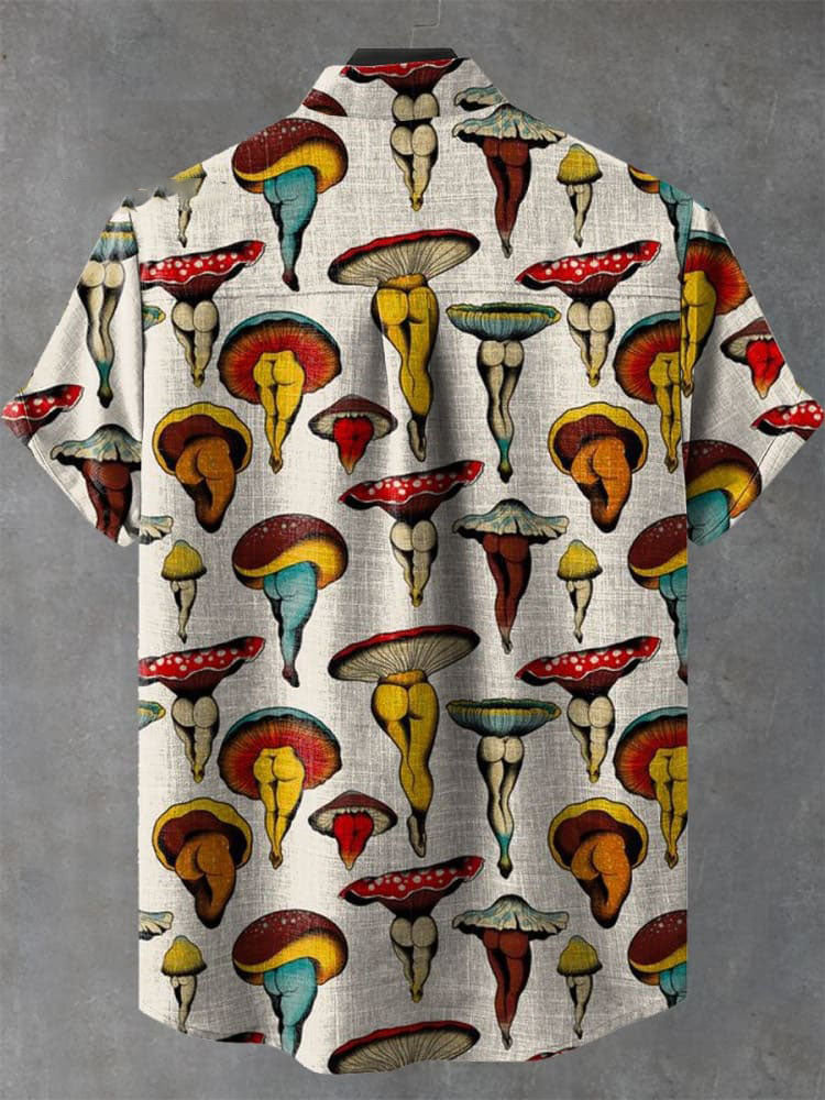 Mushroom Art Print Casual Shirt