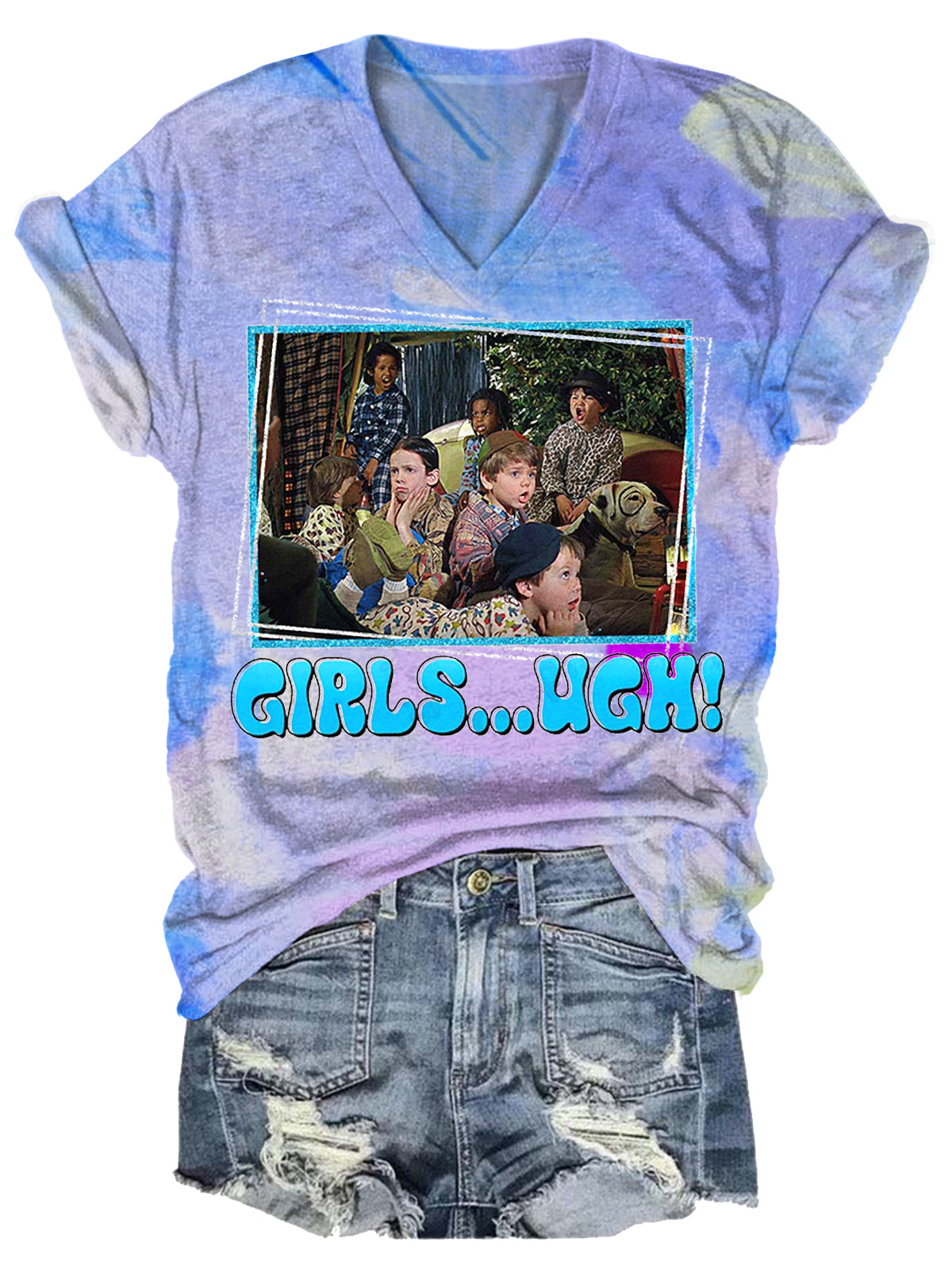 Girls Ugh Fun Movie Fans Print Casual T-shirt