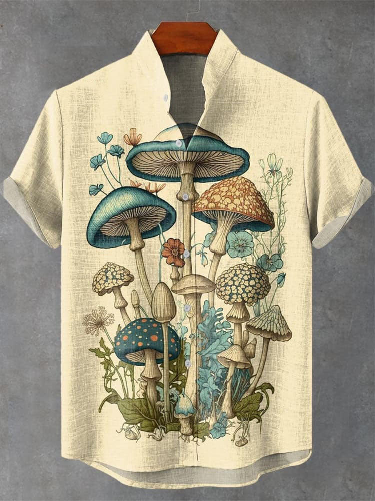 Mushroom Art Print Casual Shirt