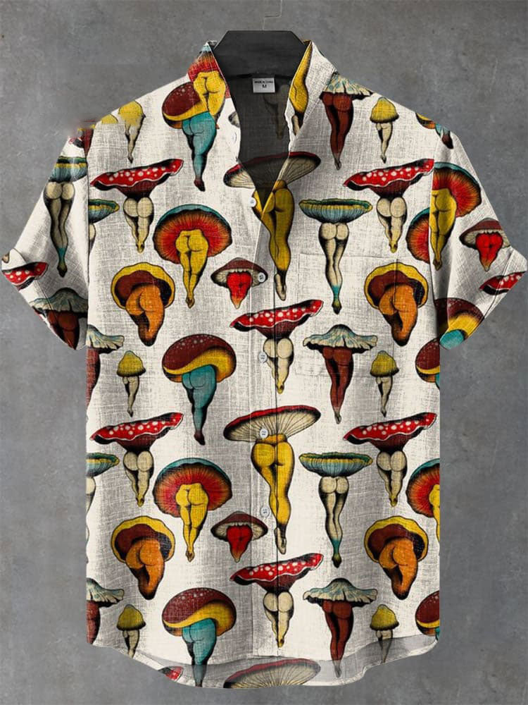 Mushroom Art Print Casual Shirt