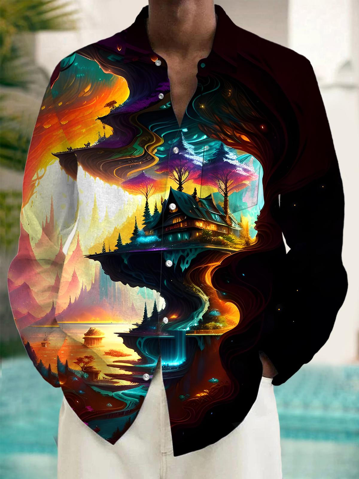 House Scene Men's Pocket Long Sleeve Shirts