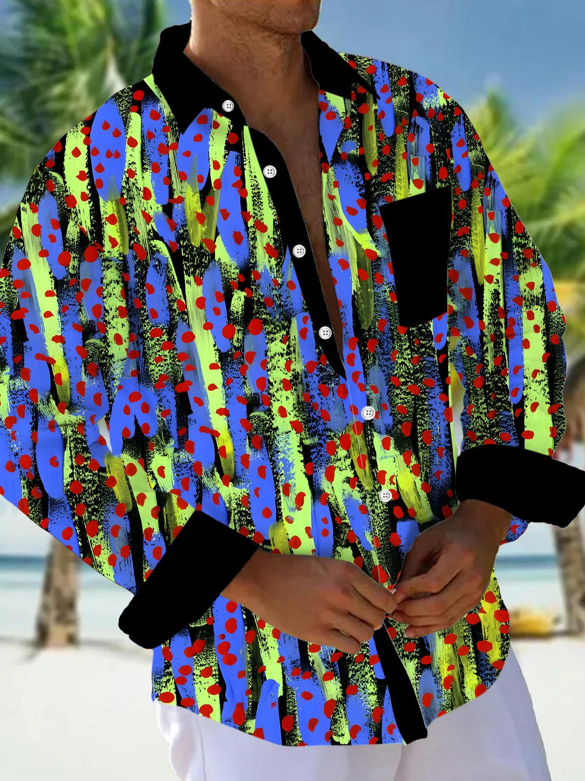 Geometry Men's Pocket Long Sleeve Shirts
