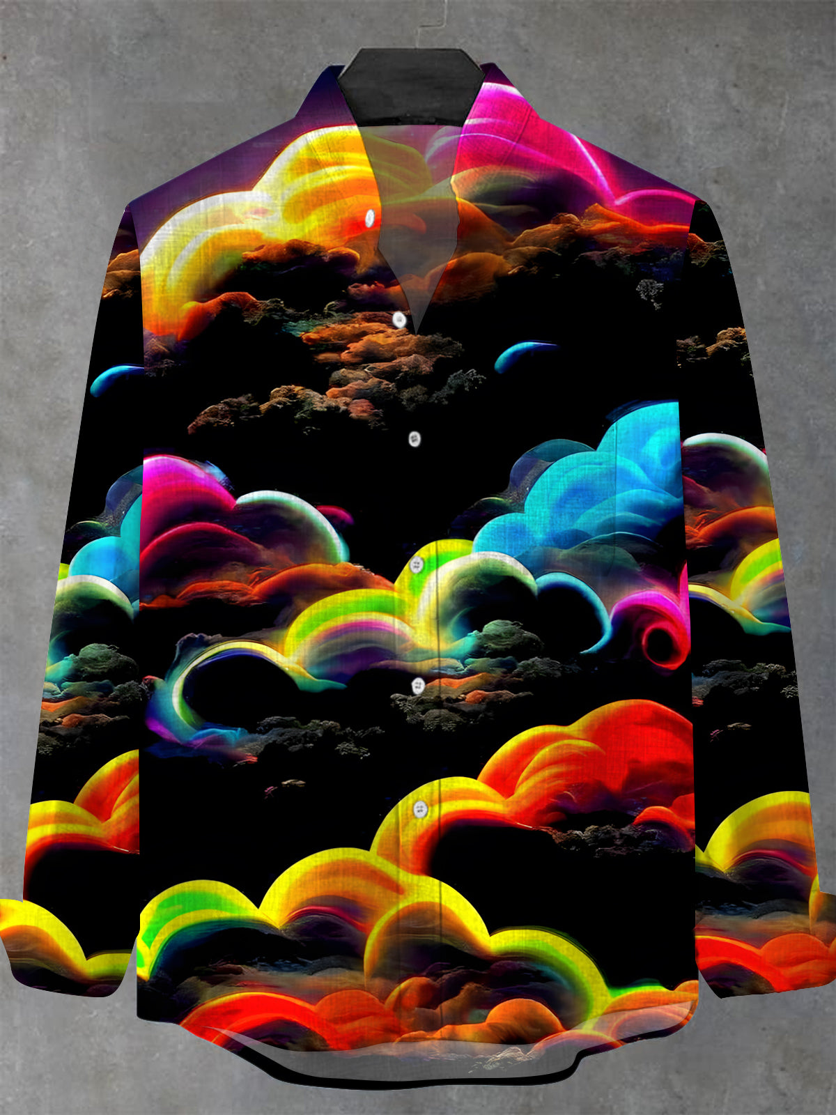 Cloud Men's Pocket Long Sleeve Stand Collar Shirts