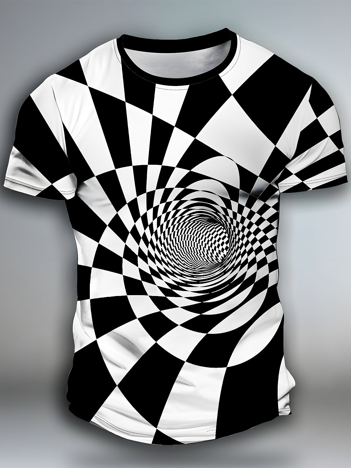 Geometry Round Neck Short Sleeve Men's T-shirt