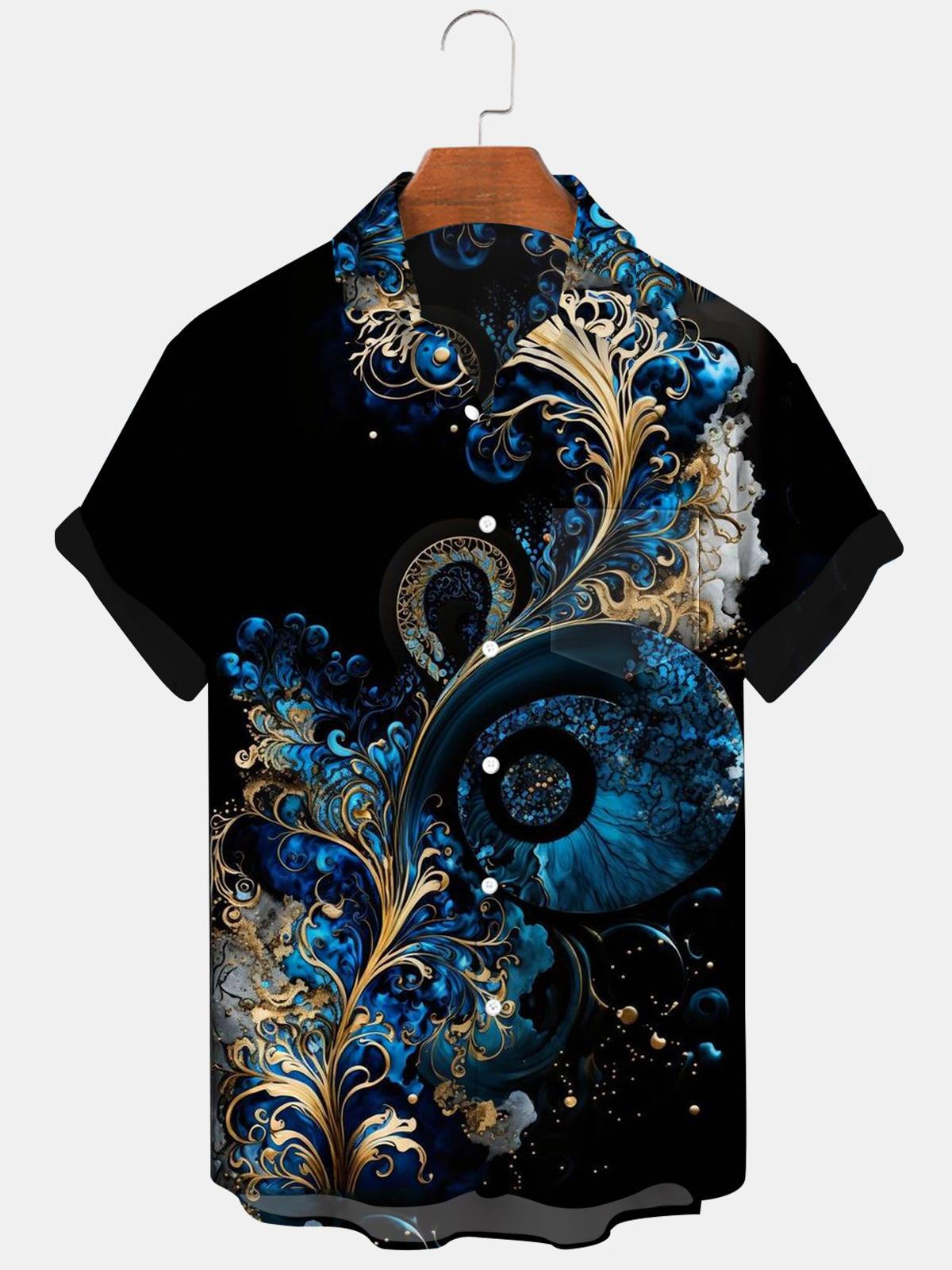Flower Men's Shirts With Pocket