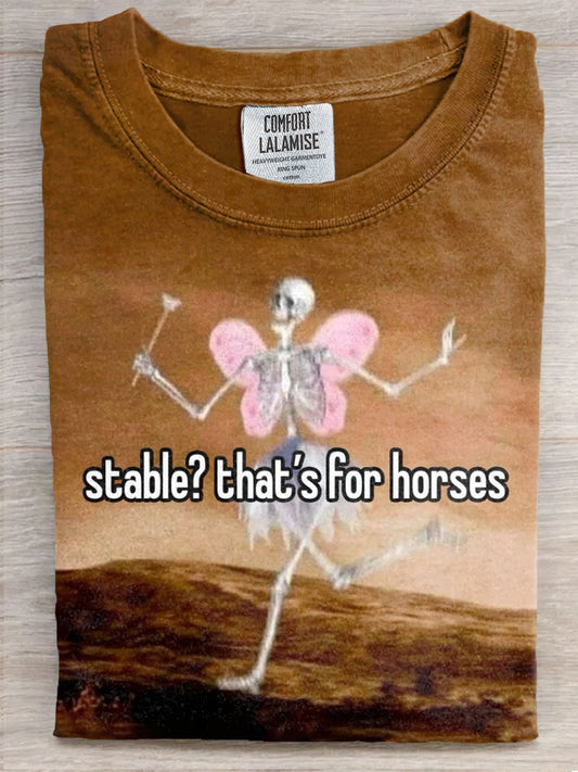 Stable That¡®s For Horse Funny Art Print Casual Short Sleeve T-shirt