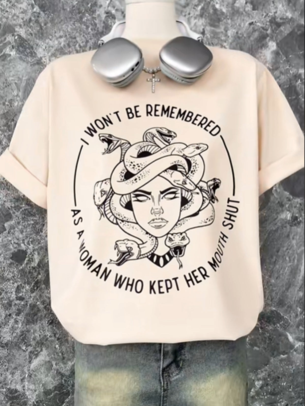 Women¡®s Vintage Print Crew Neck T-shirt