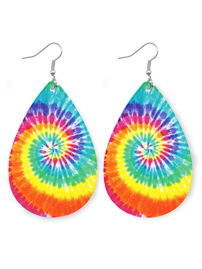 Tie-dyed Leather Drop Earrings