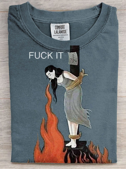 Funny Fuck It Art Print Casaul Short Sleeve T-shirt