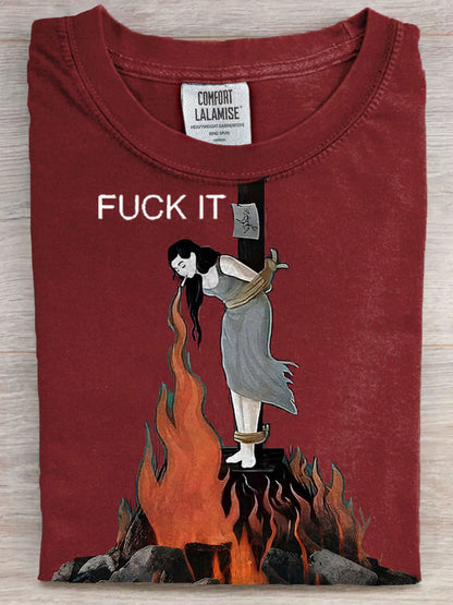 Funny Fuck It Art Print Casaul Short Sleeve T-shirt
