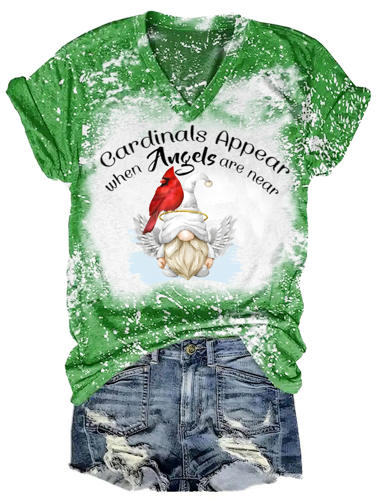 Cardinals  Appear When Angels Are Near Print V-Neck T-Shirt