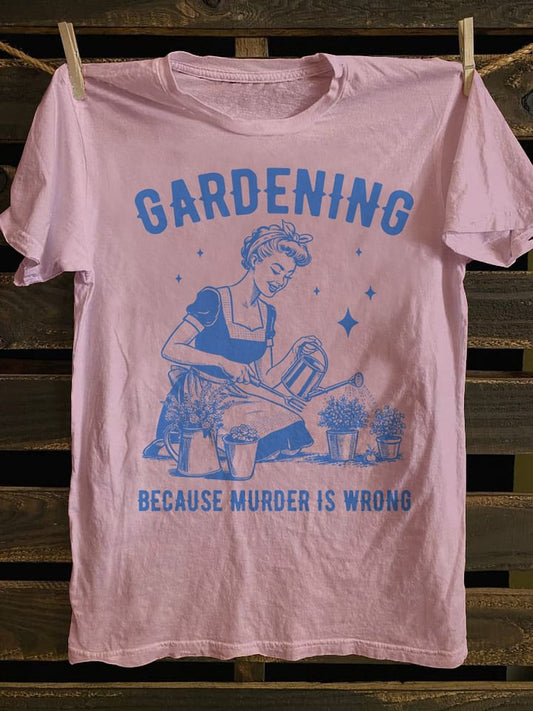 Women's Funny Print Crew Neck T-shirt