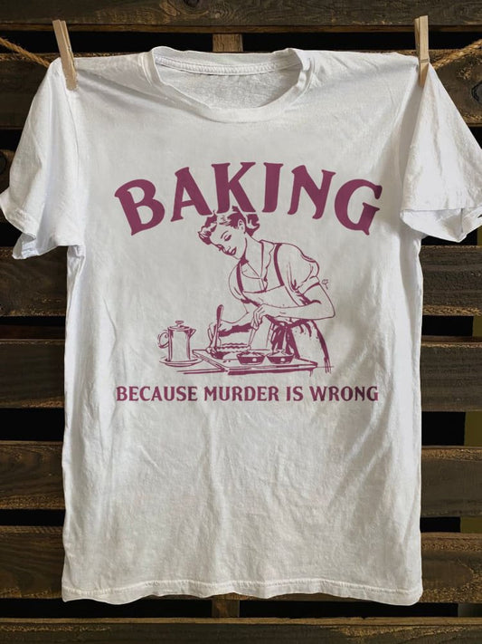Women's Funny Print Crew Neck T-shirt