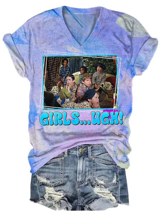 Girls Ugh Fun Movie Fans Print Casual T-shirt