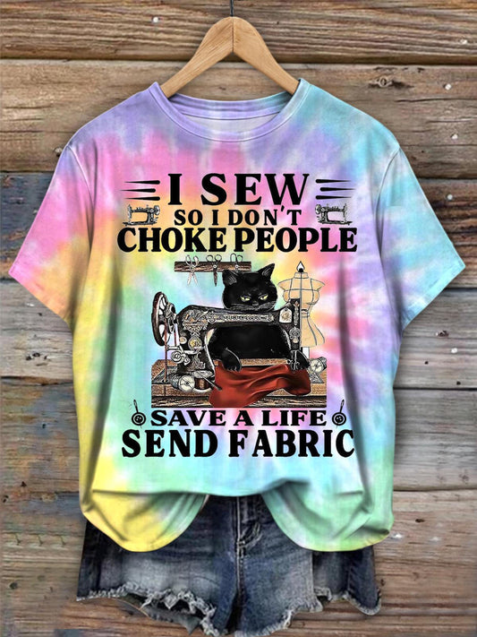 I sew so I don¡¯t choke people Crew Neck T-shirt