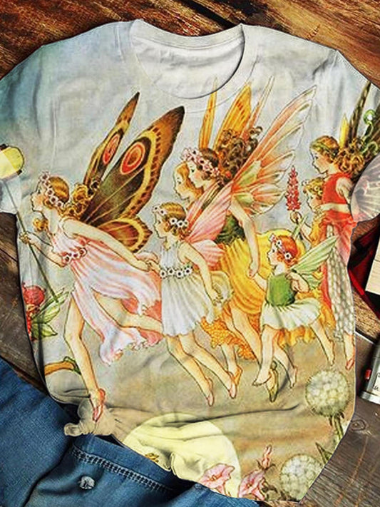 Women's Fairy Print Vintage Top