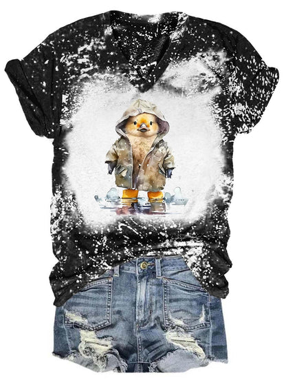Raincoat Chick Tie Dye V Neck T-Shirt