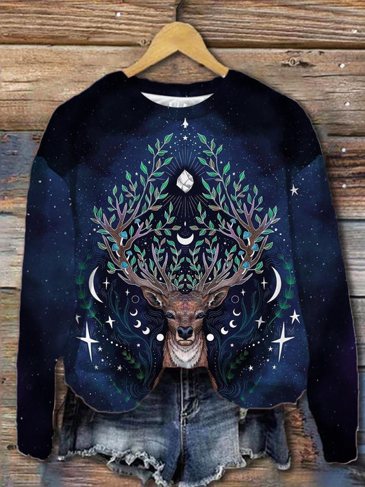 Moon Star Reindeer Long Sleeve Top
