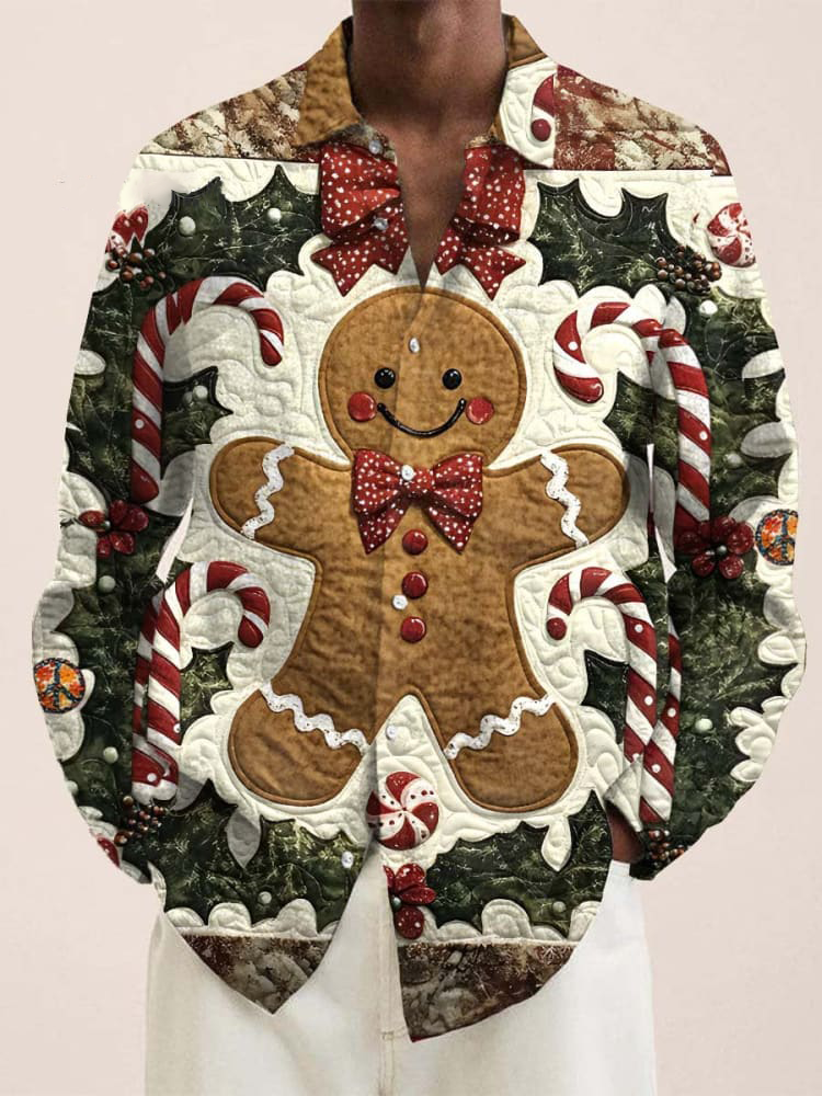 Christmas Gingerbread Man Art Print Long Sleeve Shirt