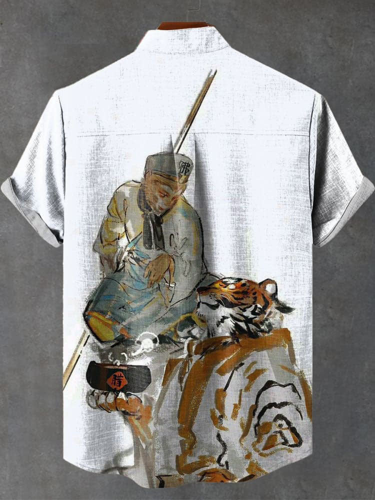 Monkey King Journey to the West Wukong Printed Casual  Shirt