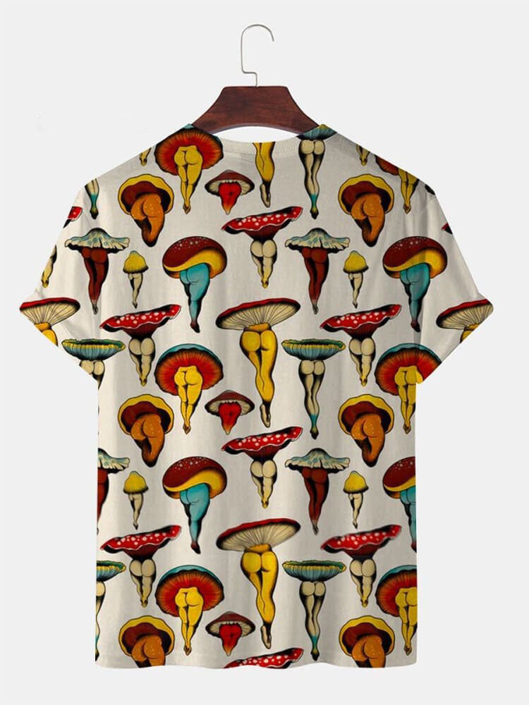 Mushroom Art Print Casual  Shirt