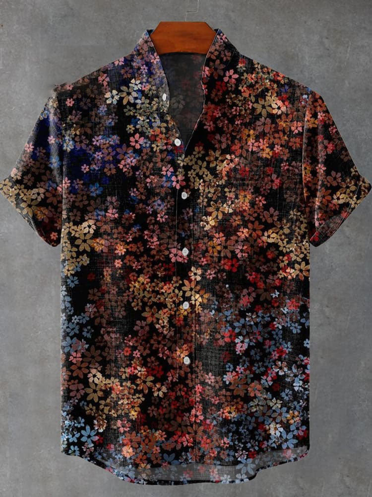 Floral Vintage Art Print Casual  Shirt