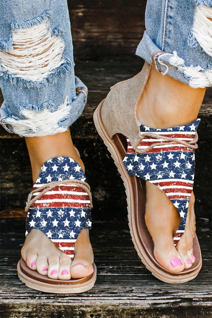 USA Flag Comfort Flat Sandals Summer Flip Flops