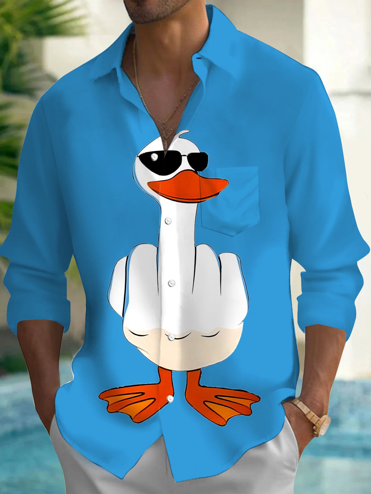 Duck Men's Pocket Long Sleeve Shirts