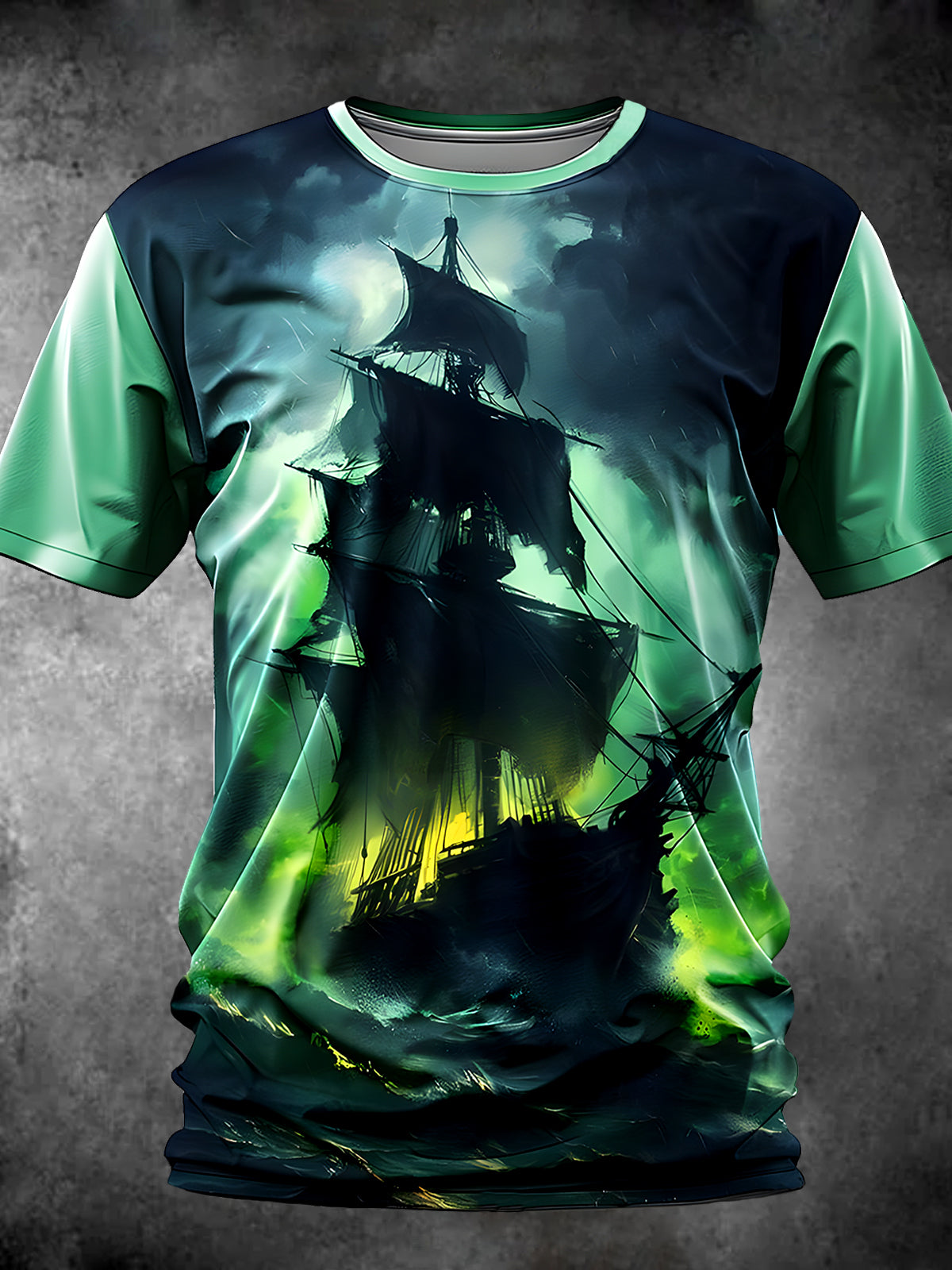 Boat Round Neck Short Sleeve Men's T-shirt