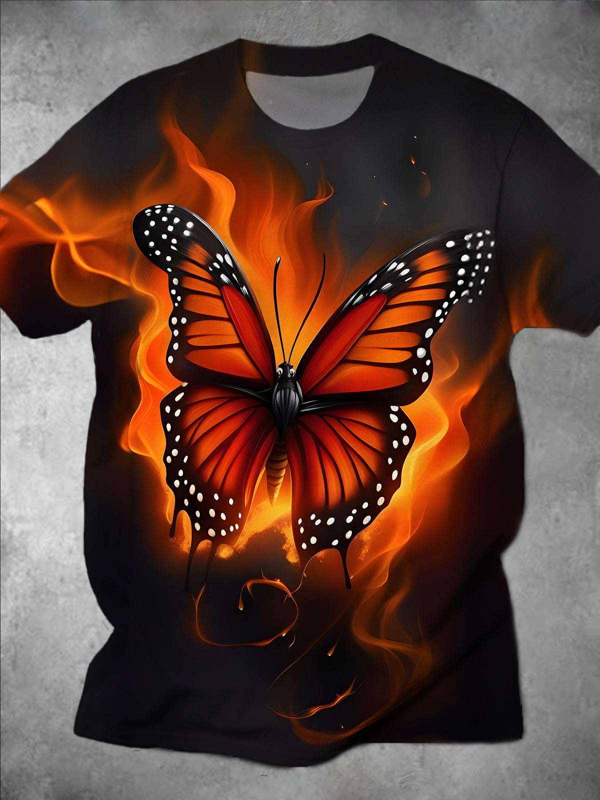 Butterfly Round Neck Short Sleeve Men's T-shirt