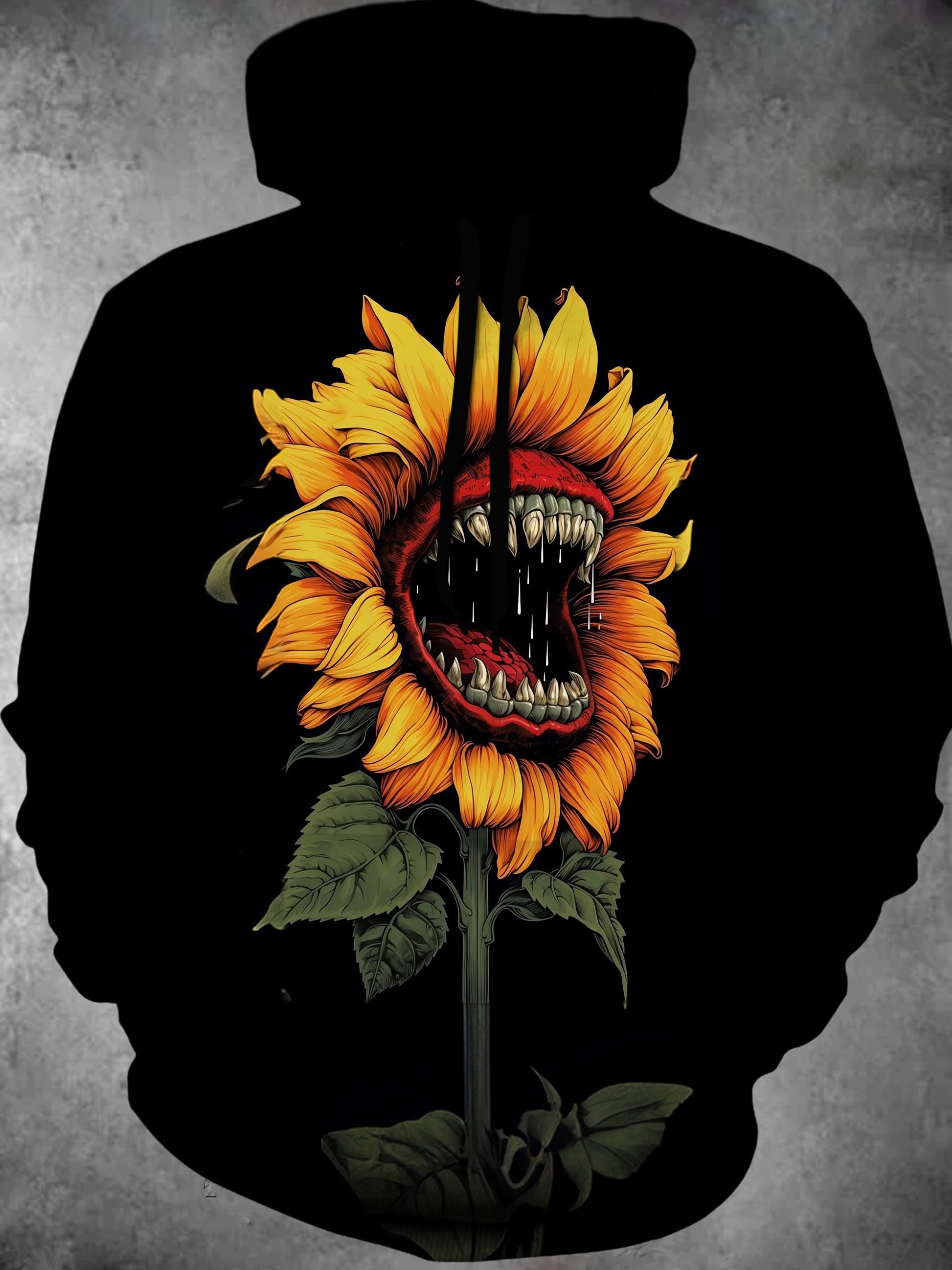 Sunflower Long Sleeve Hooded Pocket Men's Top