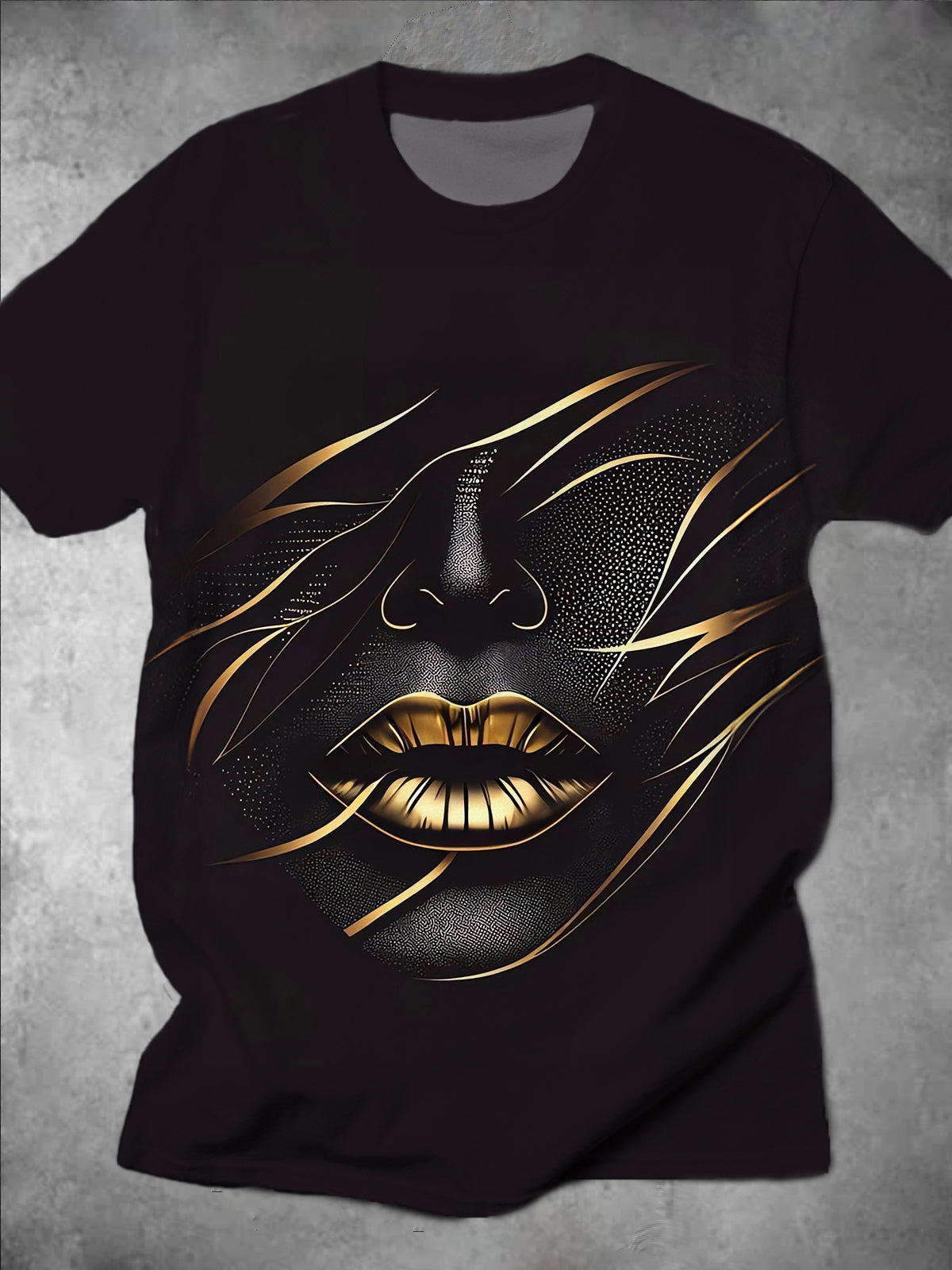 Abstract Face Art Round Neck Short Sleeve Men's T-shirt