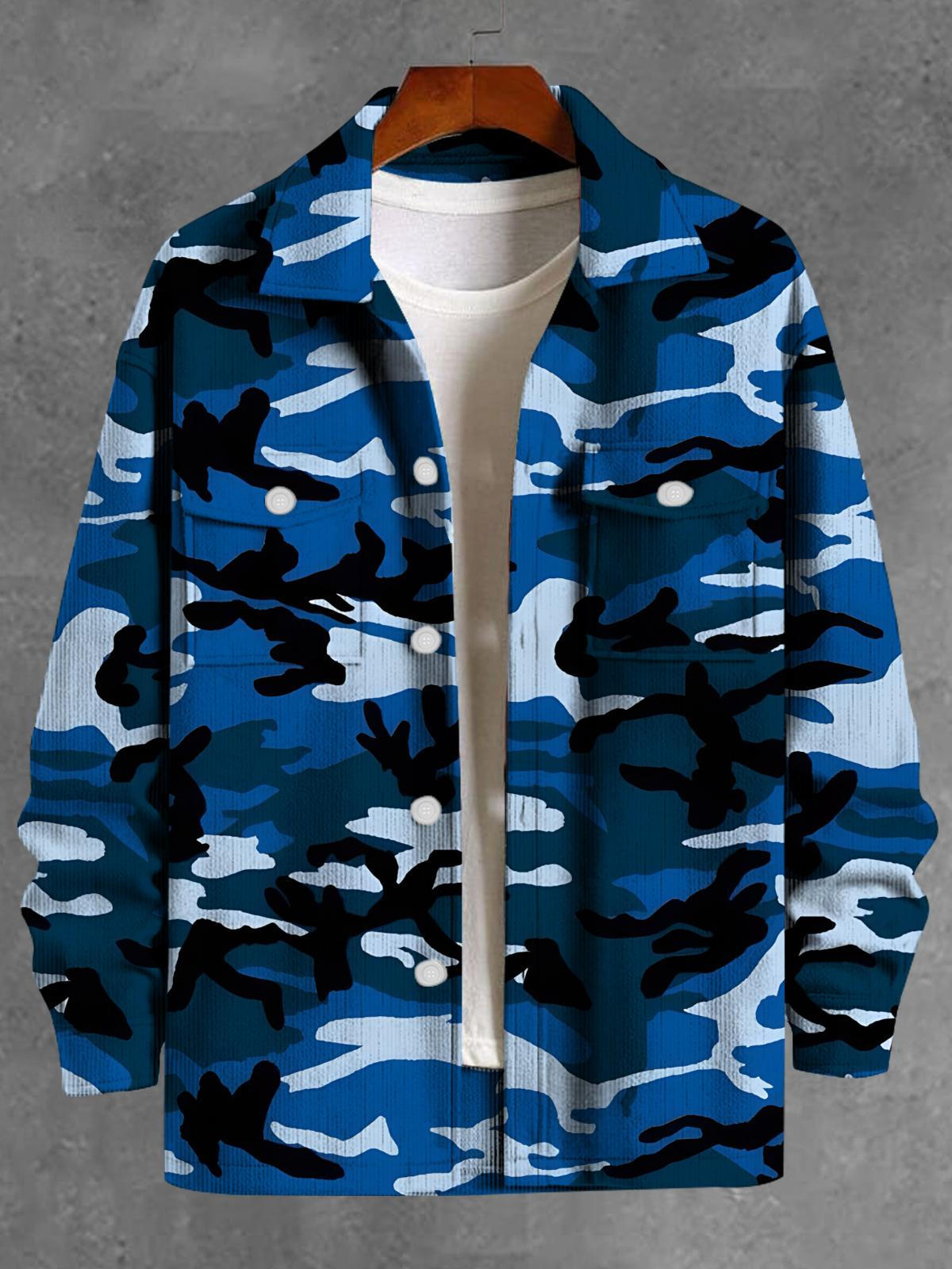 Camouflage Print Long Sleeve Men's Jacket