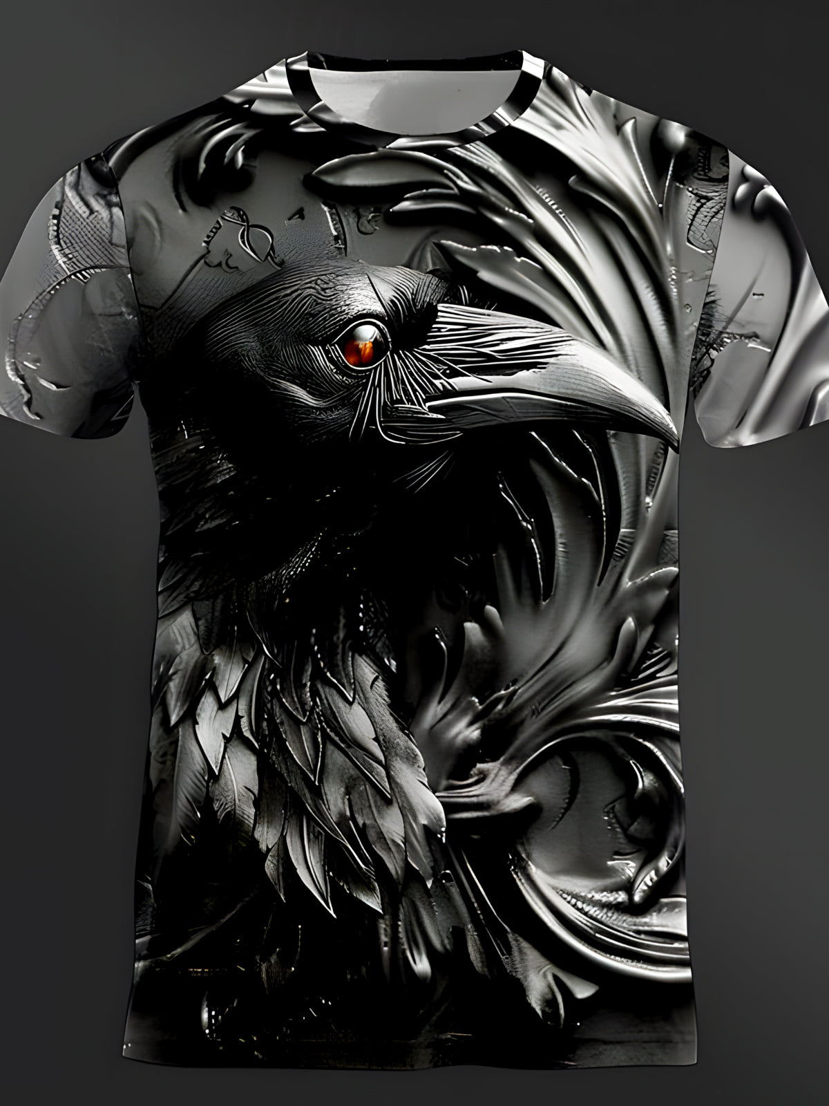 Raven Round Neck Short Sleeve Men's T-shirt