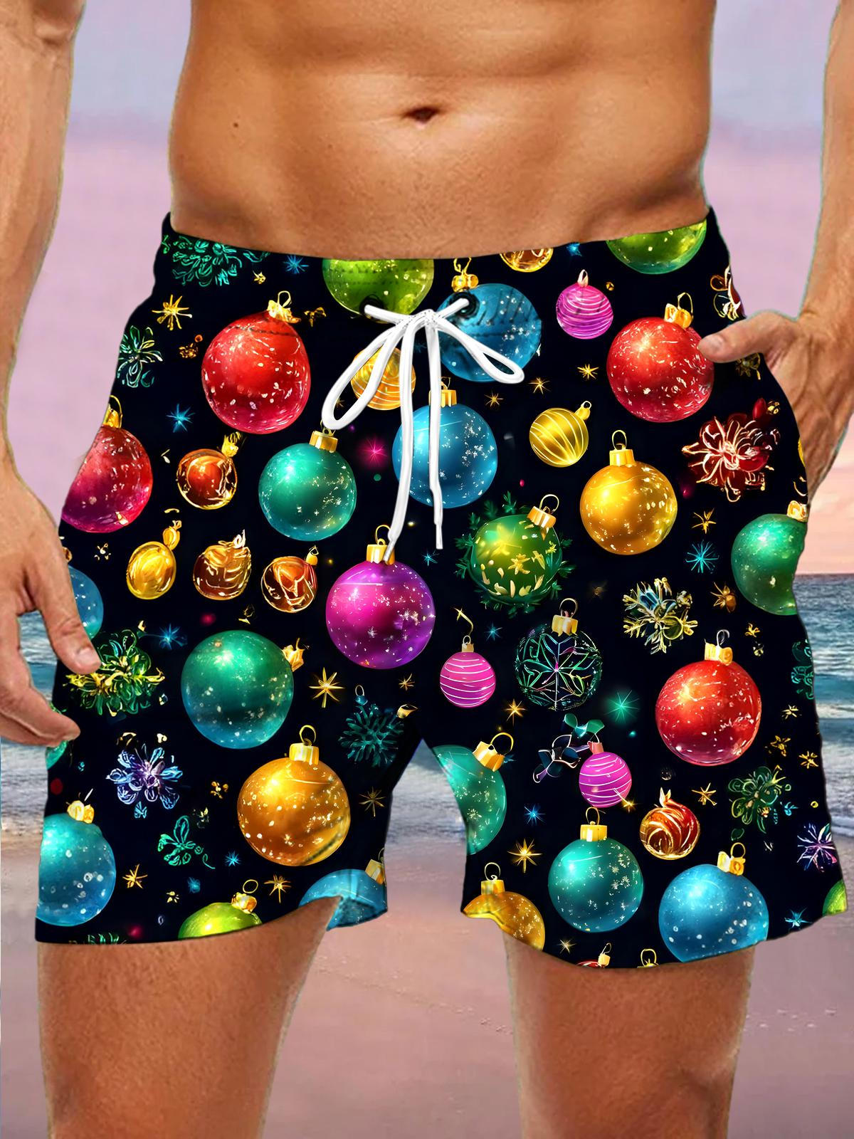 Christmas Ball Men's Print Pocket Shorts