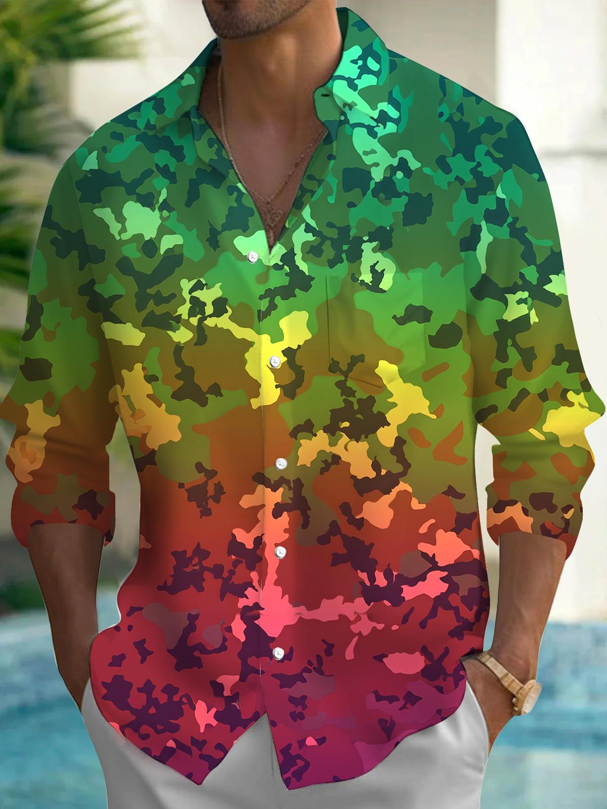 Camouflage Men's Pocket Long Sleeve Shirts