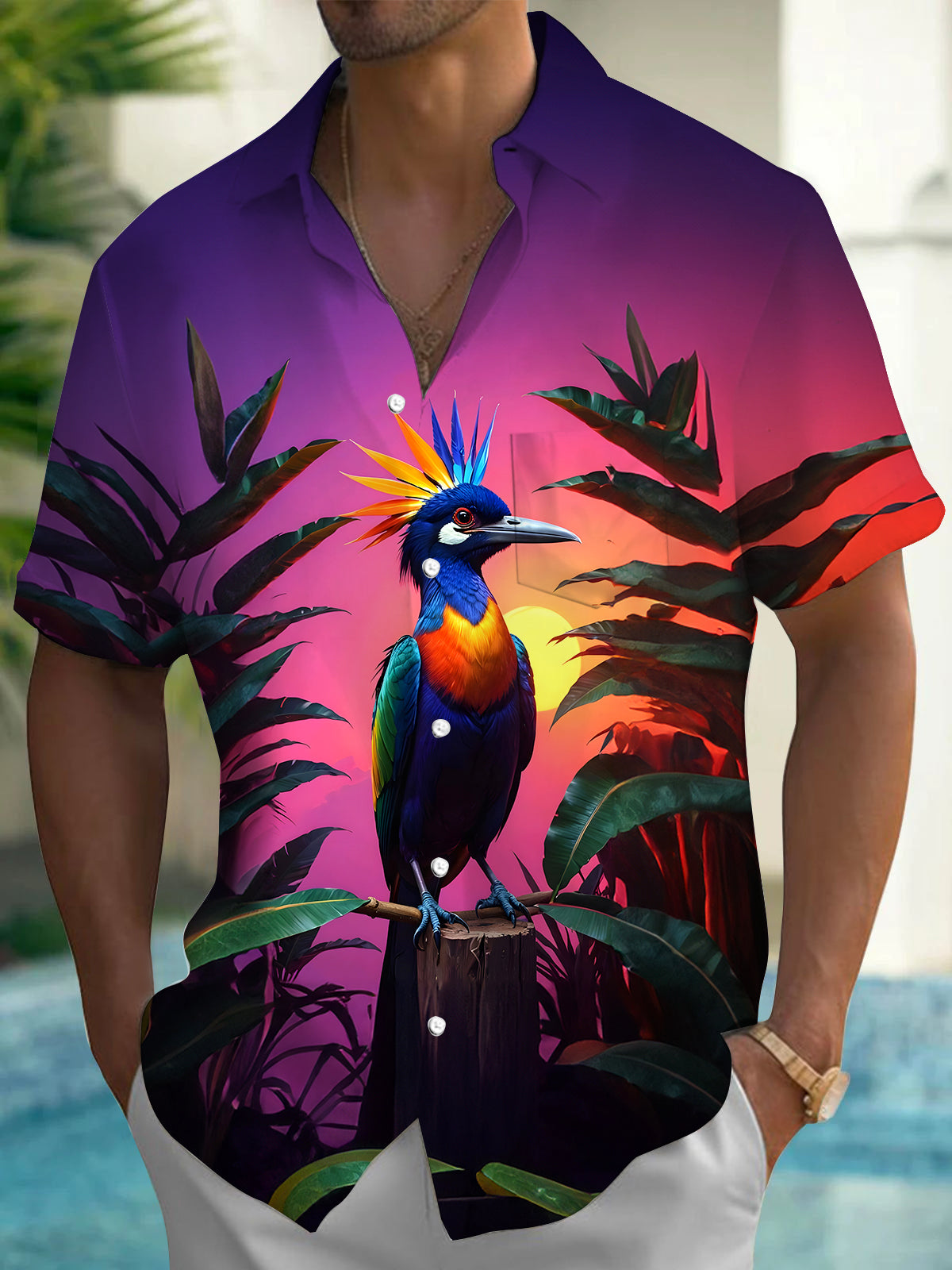 Bird Men's Pocket Short Sleeve Shirts