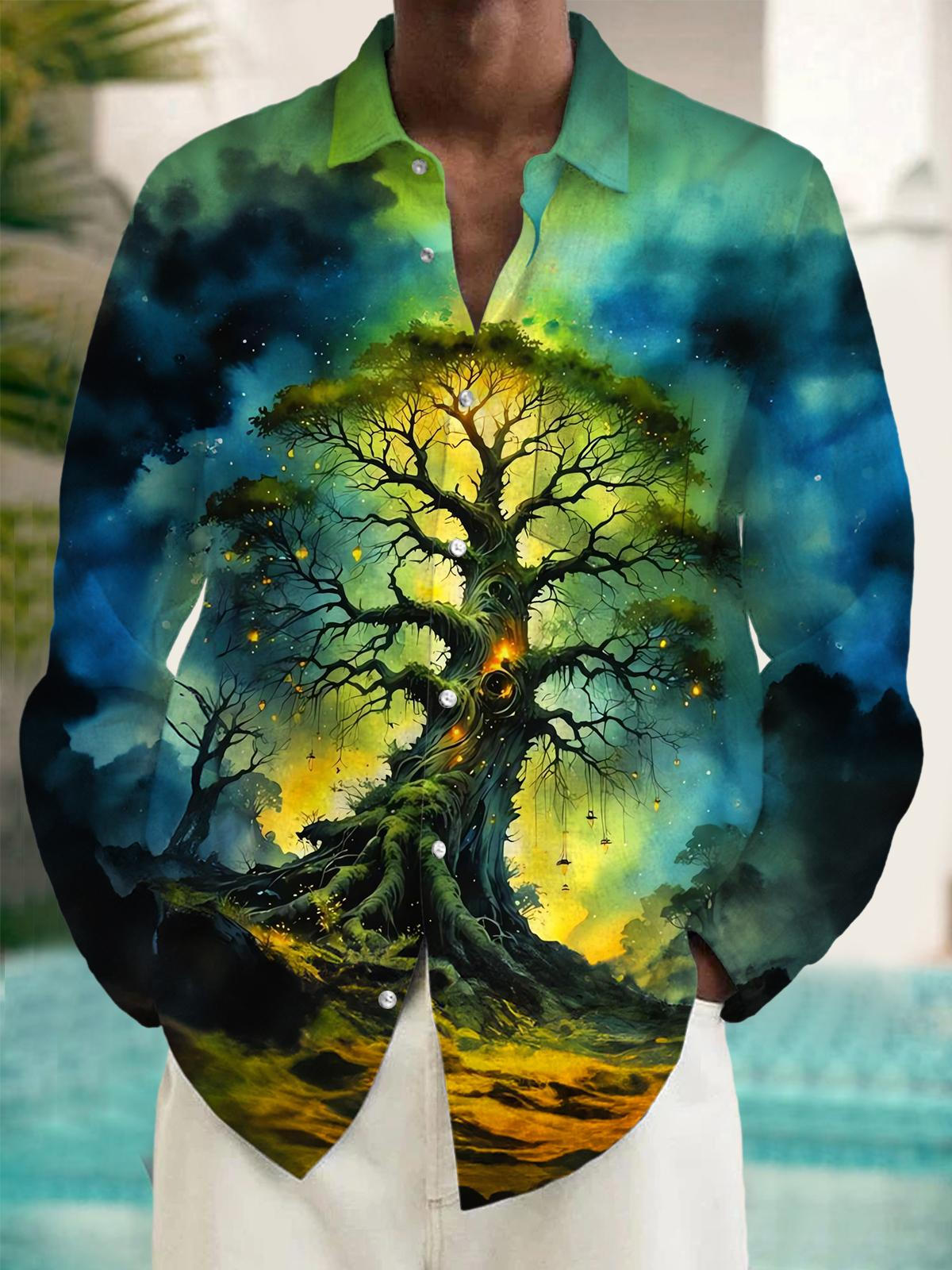 Tree Men's Pocket Long Sleeve Shirts