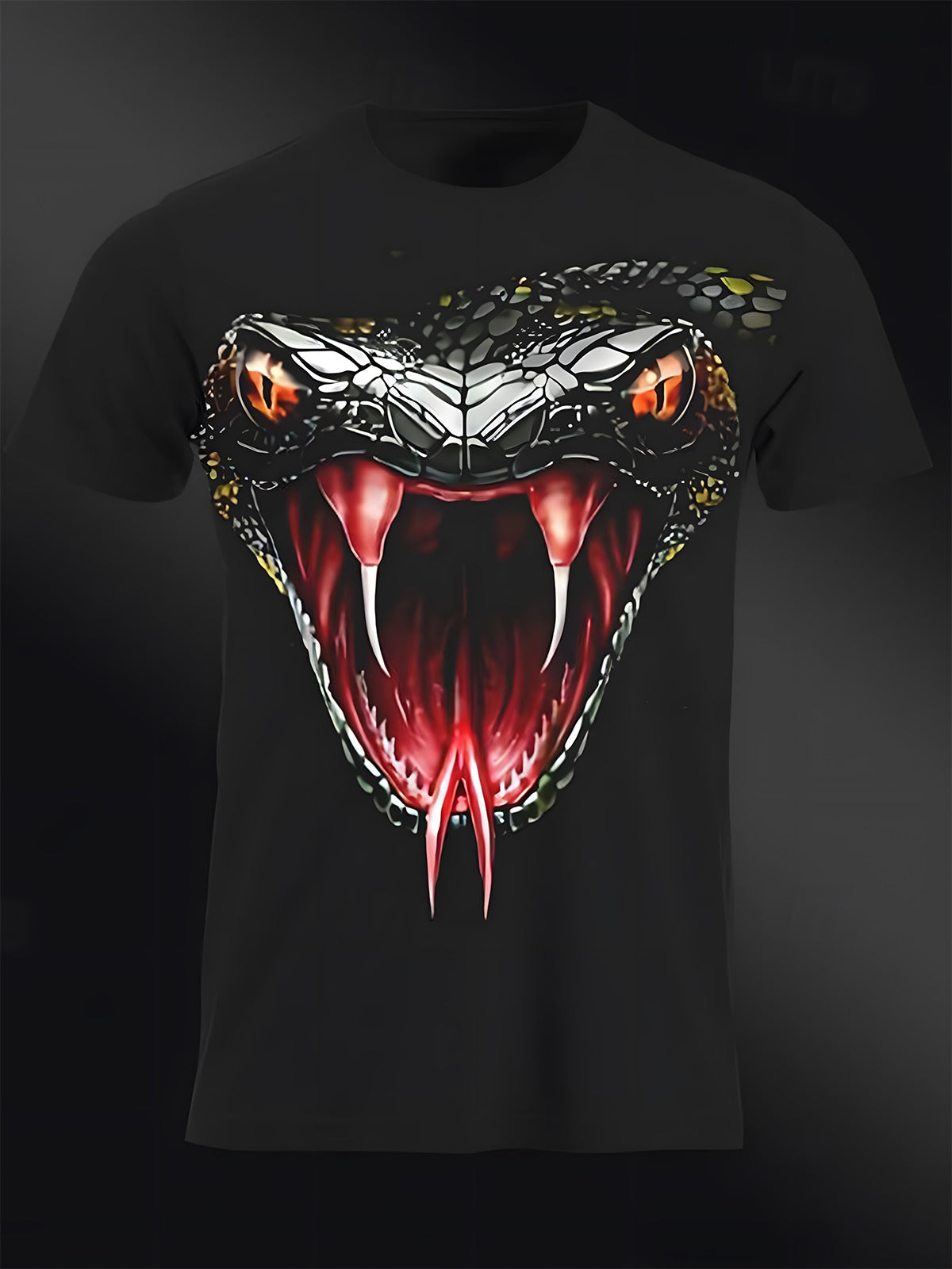 Snake Print Round Neck Short Sleeve Men's T-shirt