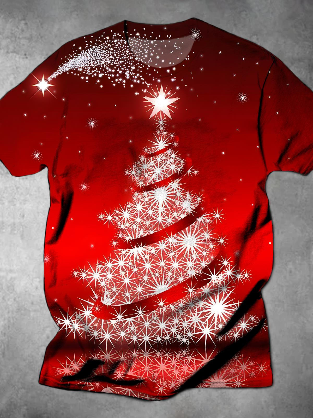 Christmas Round Neck Short Sleeve Men's T-shirt