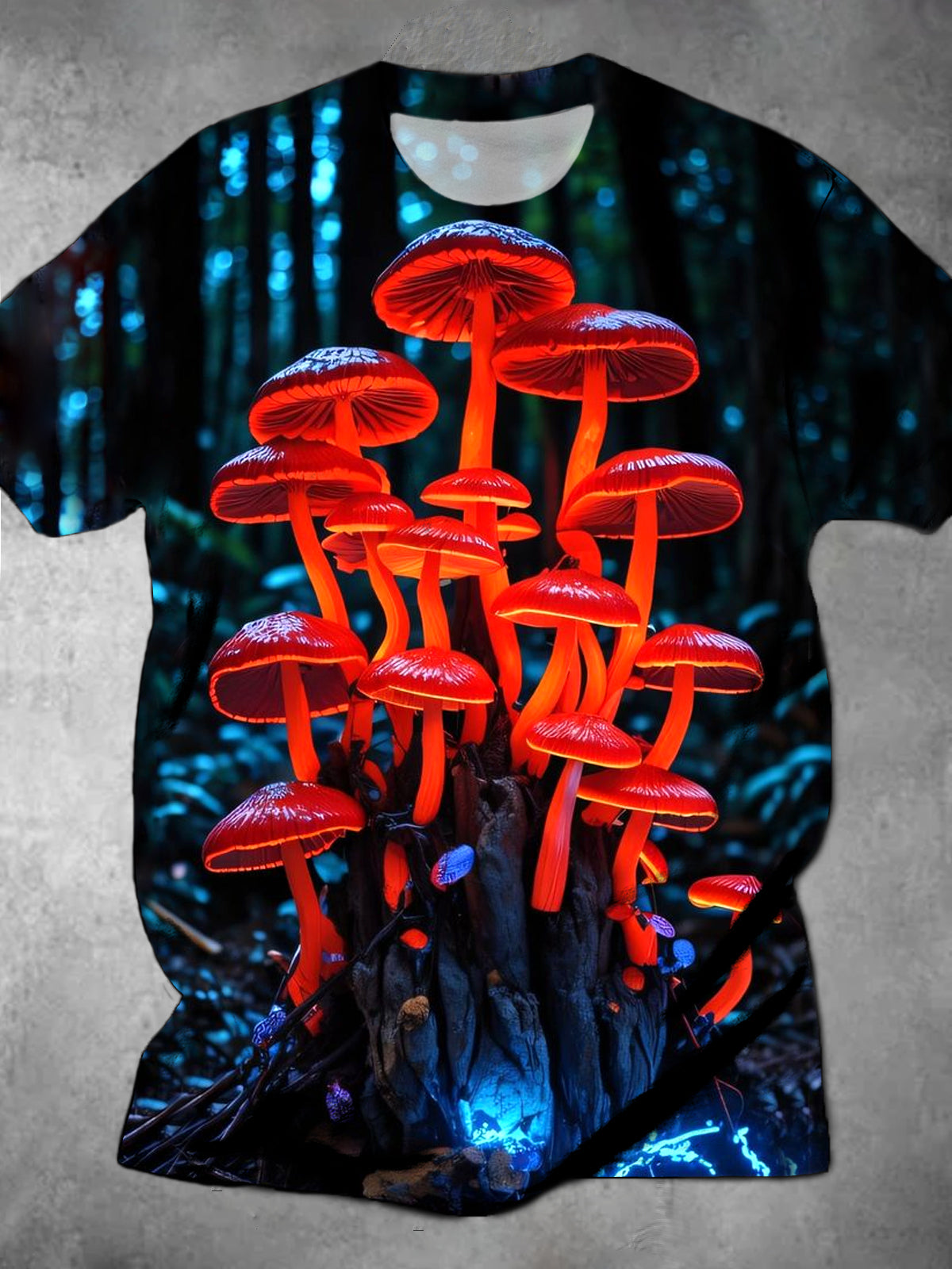 Mushroom Round Neck Short Sleeve Men's T-shirt