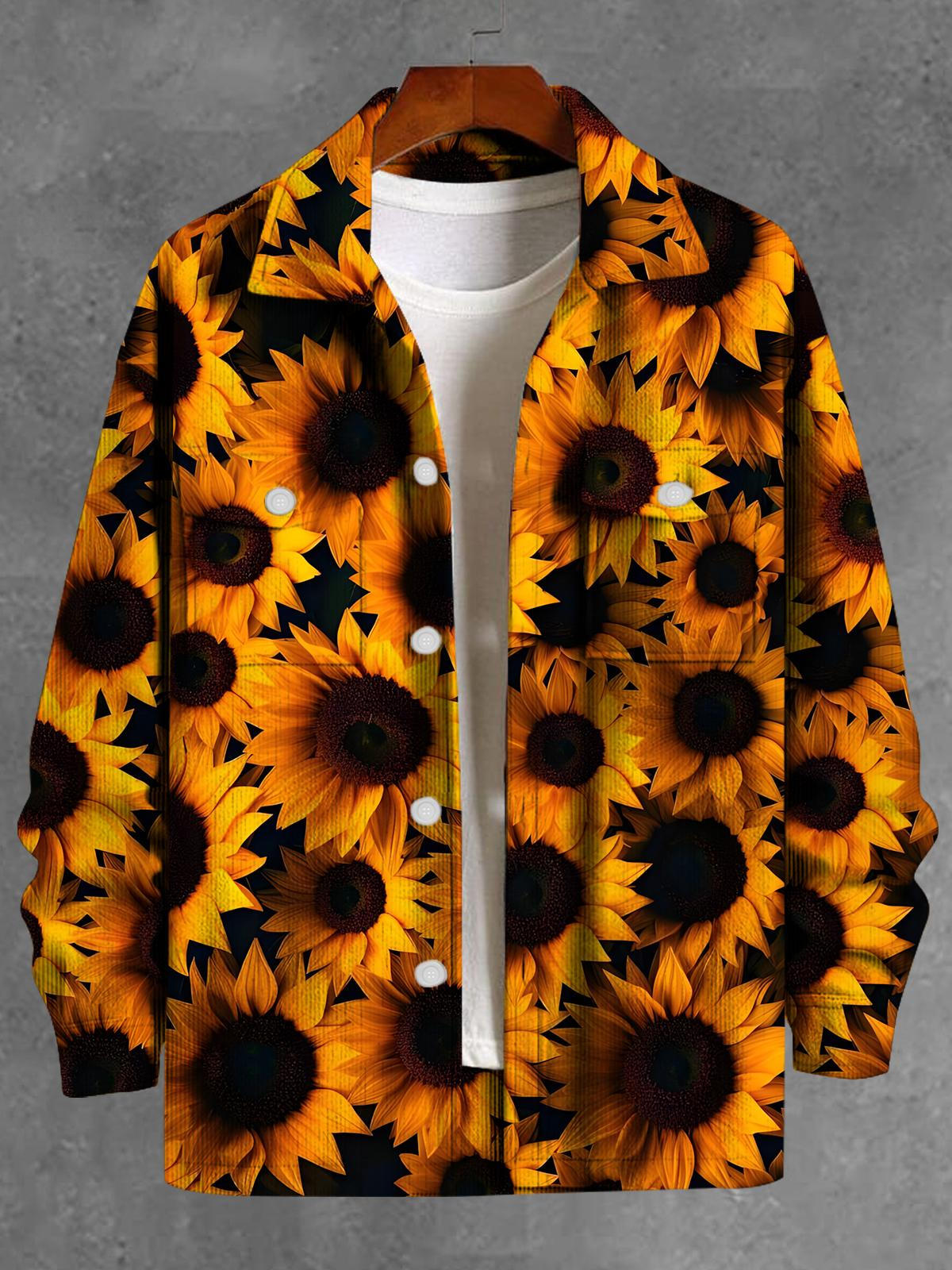 Sunflower Long Sleeve Men's Jacket