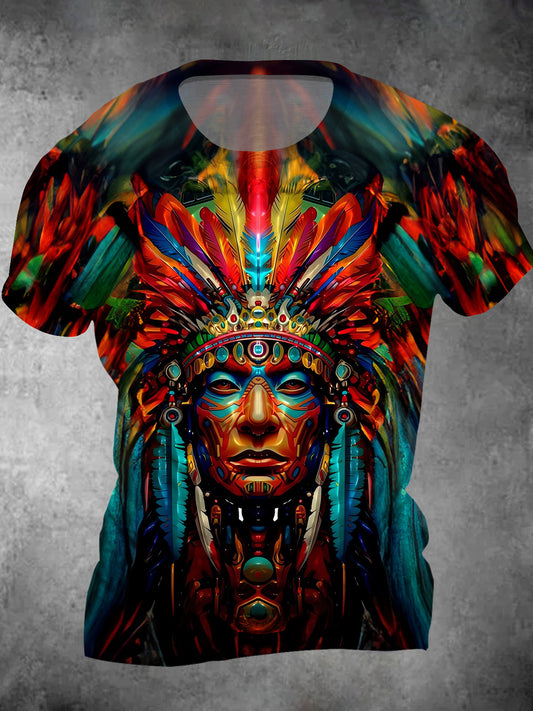 Native American Round Neck Short Sleeve Men's T-shirt