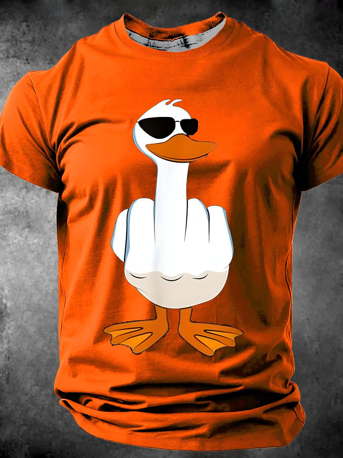 Duck Round Neck Short Sleeve Men's T-shirt