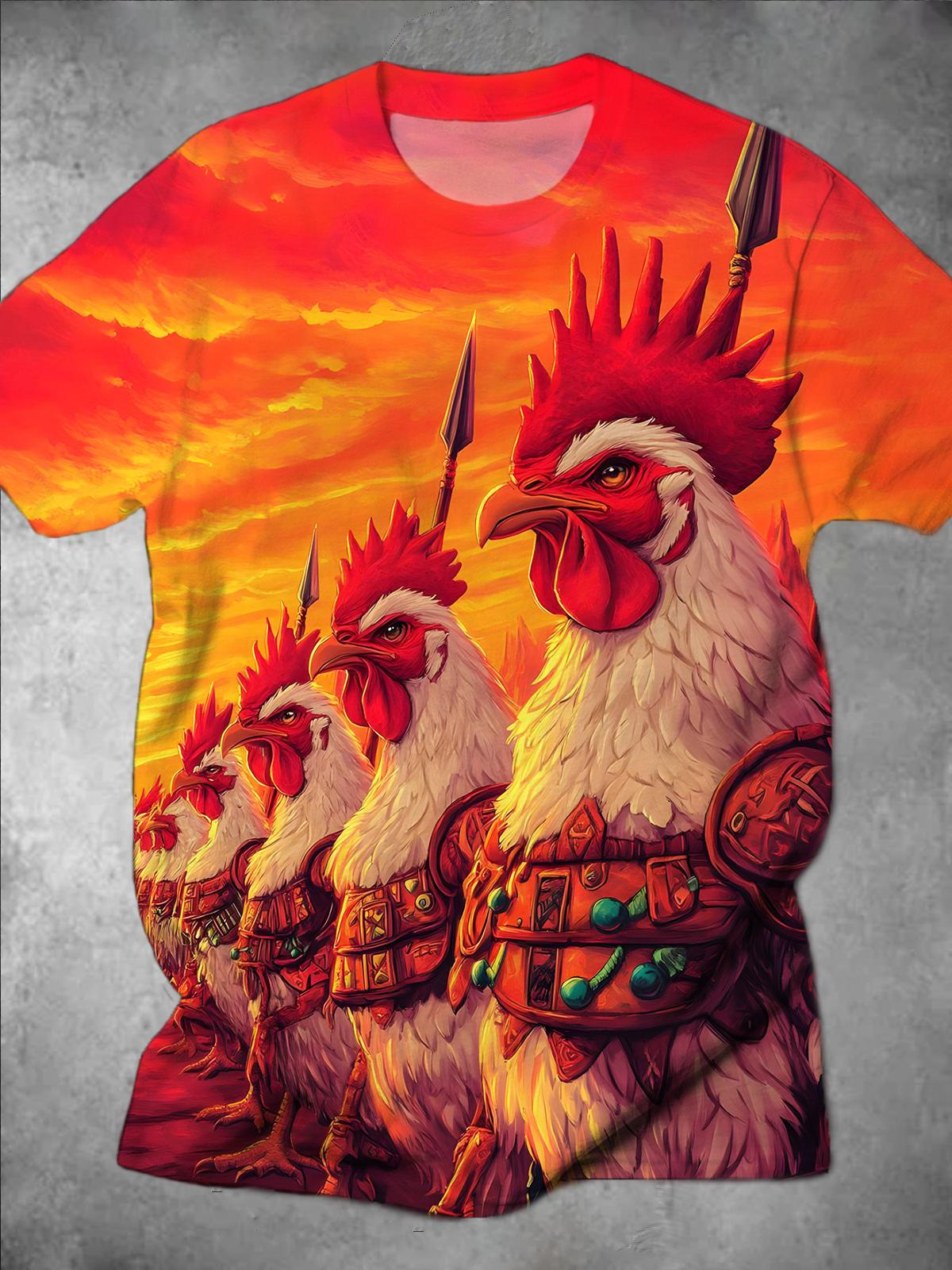 Chicken Round Neck Short Sleeve Men's T-shirt