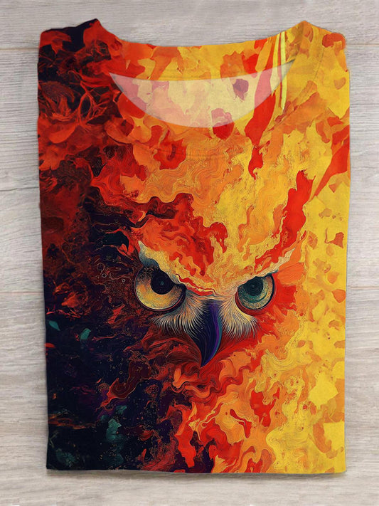 Owl Round Neck Short Sleeve Men's T-shirt