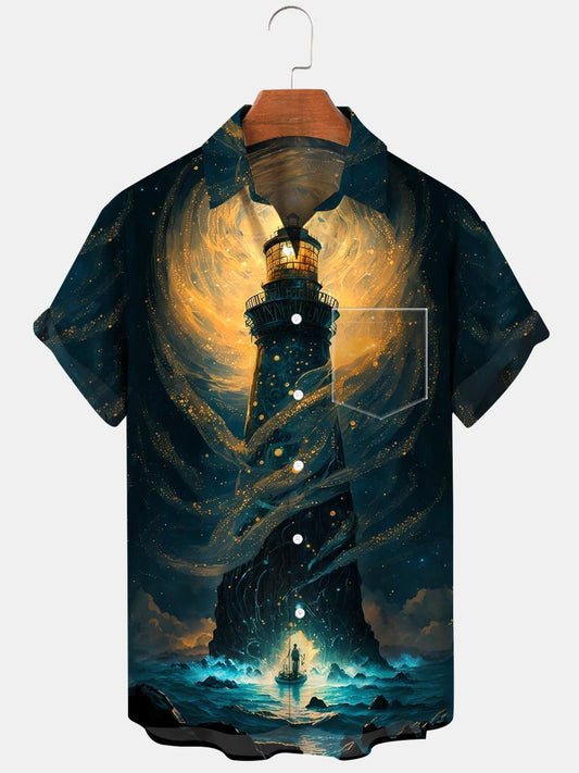 Lighthouse Boat Men's Shirts With Pocket