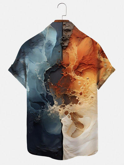 Abstract Men's Shirts With Pocket