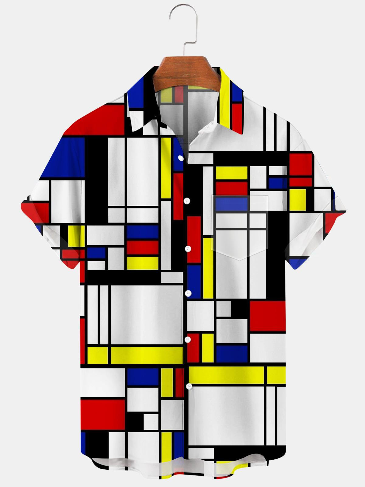 Geometry Men's Shirts With Pocket