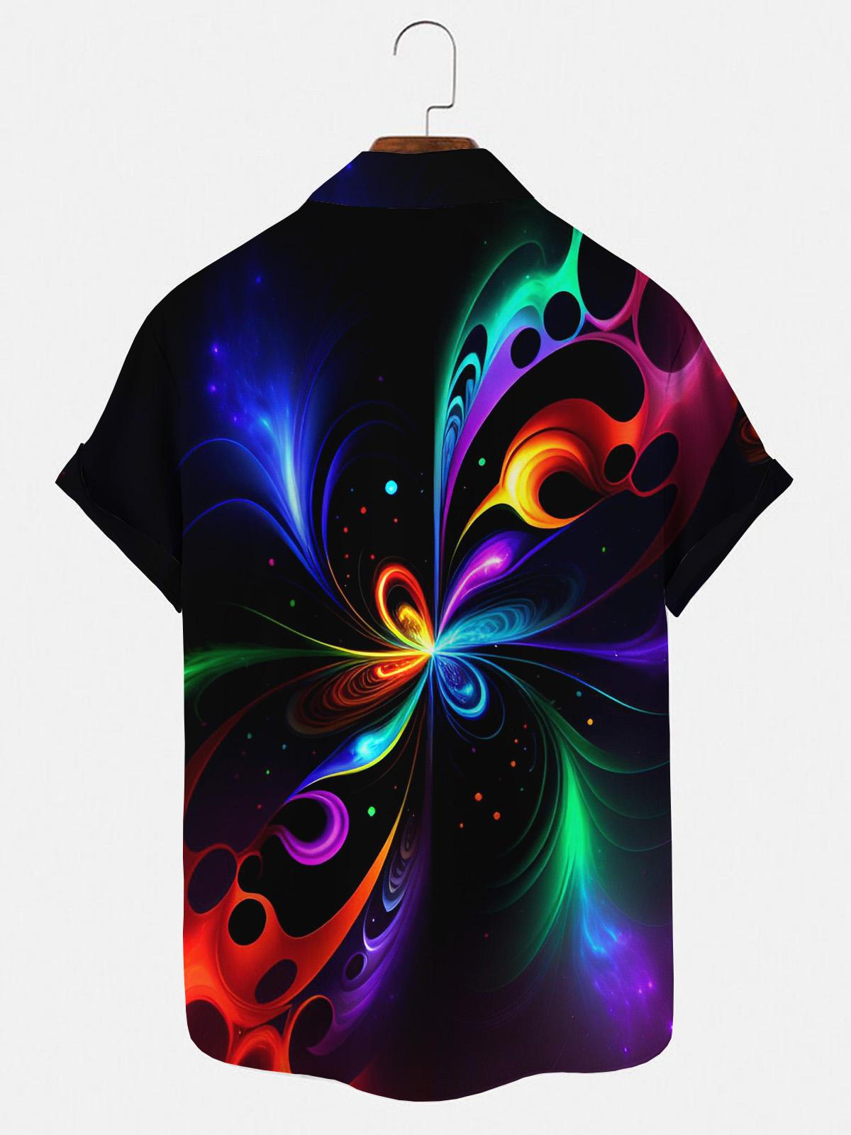 Abstract Men's Shirts With Pocket